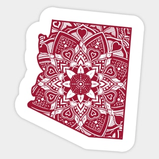 Red Arkansas State Gift Mandala Yoga AR Art Sticker